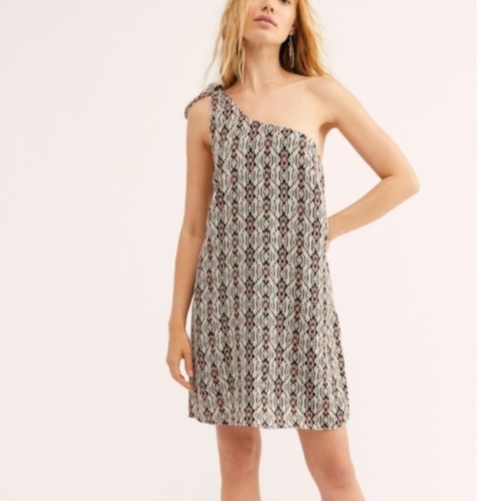 Nwot Free People Aztec diamond one shoulder dress